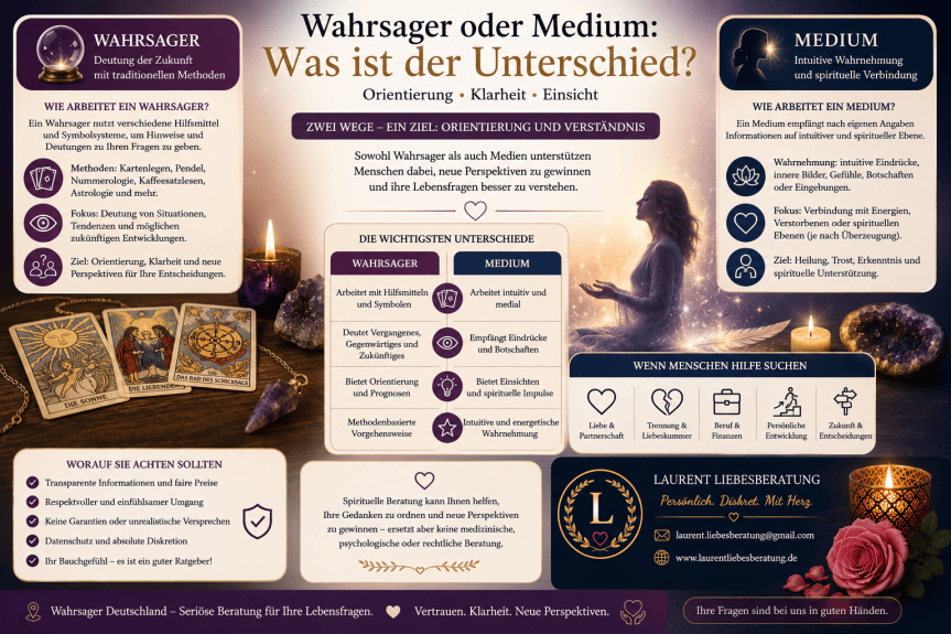 Wahrsager Deutschland – Wahrsager oder Medium: Was ist der&nbsp;Unterschied?