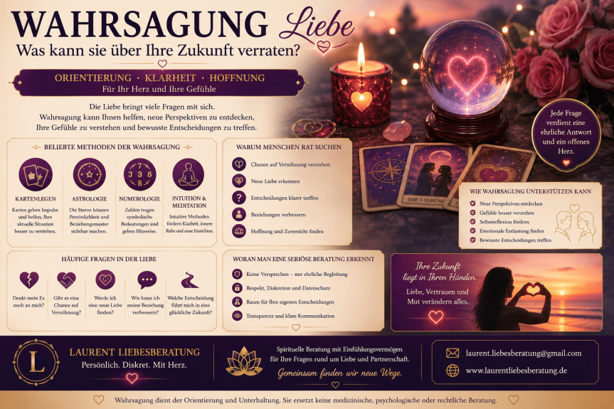 Wahrsagung für die Liebe – Orientierung und neue Perspektiven für Ihre&nbsp;Beziehung