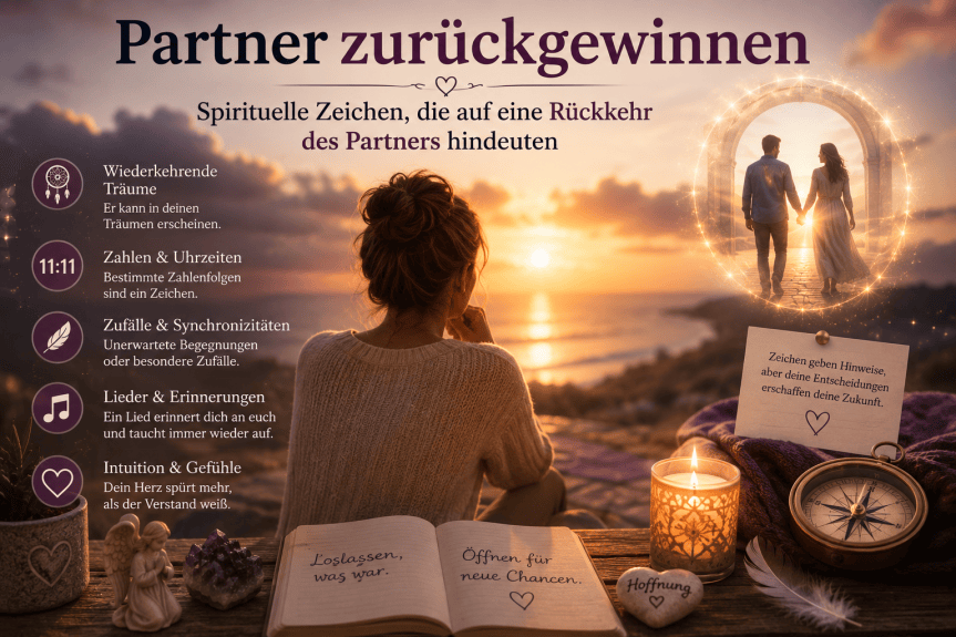 Partner zurückgewinnen – Spirituelle Zeichen wie Träume, Synchronizitäten und Intuition als Symbol für Hoffnung und persönliche Orientierung nach einer Trennung.